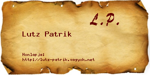 Lutz Patrik névjegykártya